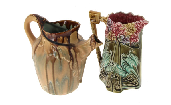 Lot de 2 pichets : pichet en grès brun à