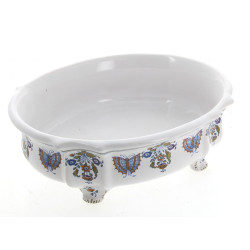 MOUSTIERS - Jardinière en faïence blanch