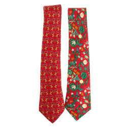 HERMES Paris - Lot de 2 cravates Hermès 