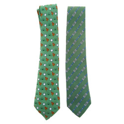 HERMES Paris - Lot de 2 cravates Hermès 