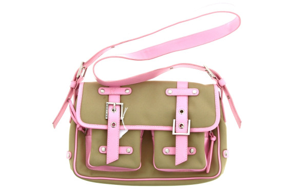 TEXIER - Sac à bandoulière sable et rose