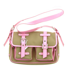 TEXIER - Sac à bandoulière sable et rose