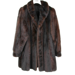 Manteau de vison 7/8, pleine peau, taill