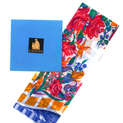 LANVIN - Carré en coton "Les Fleurs d'Ar