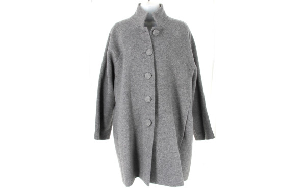 PAUL & JOE - Manteau dame gris en laine,
