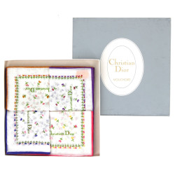 Christian DIOR - 4 mouchoirs en coton, n