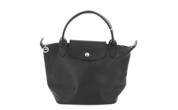 LONGCHAMP - Sac en cuir noir, 21 x 31 cm