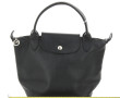 LONGCHAMP - Sac en cuir noir, 21 x 31 cm