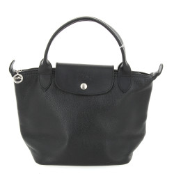 LONGCHAMP - Sac en cuir noir, 21 x 31 cm