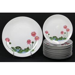 Service à dessert en porcelaine à décor 