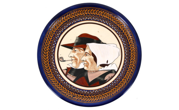 HB Quimper - Plat à tarte en faïence per