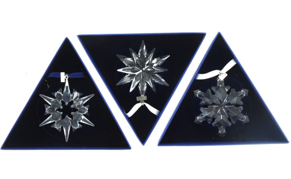 SWAROVSKI - 3 décorations de NOEL en BO