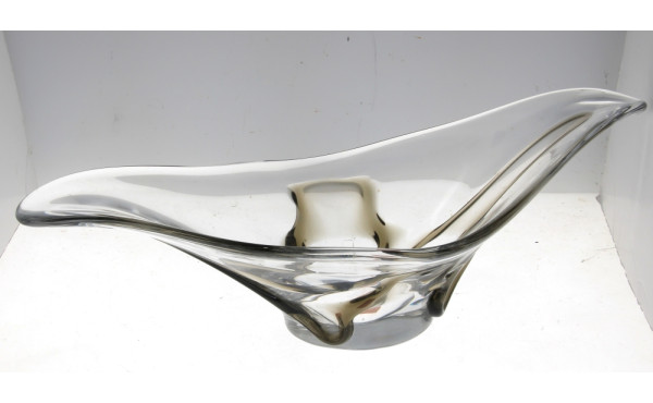 Coupe à fruits en verre et verre fumé, a