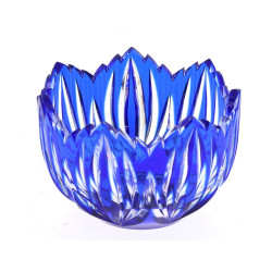 Coupelle en cristal transparent et bleu,