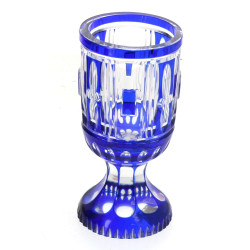 Vase forme calice en cristal transparent