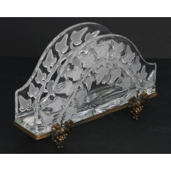 Porte serviettes en cristal moulé et lai