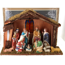 Crèche de Noêl avec petit éclairage à pi