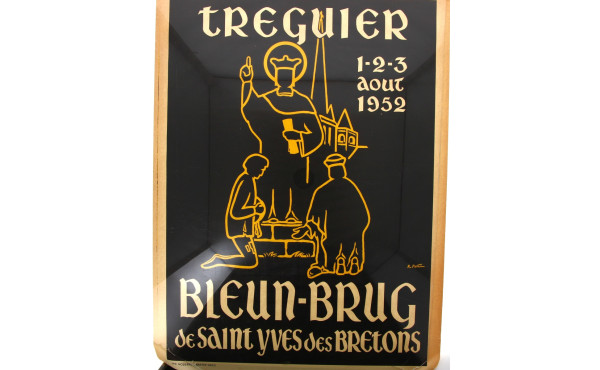 BRETAGNE - Affiche BLEUN-BRUG illustrée 