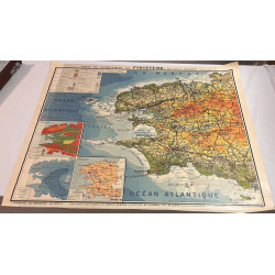 FINISTERE - Carte du département du Fini