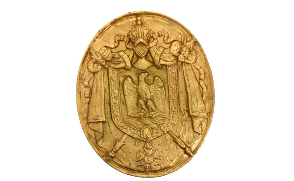 Grand médaillon décor Empire en laiton f