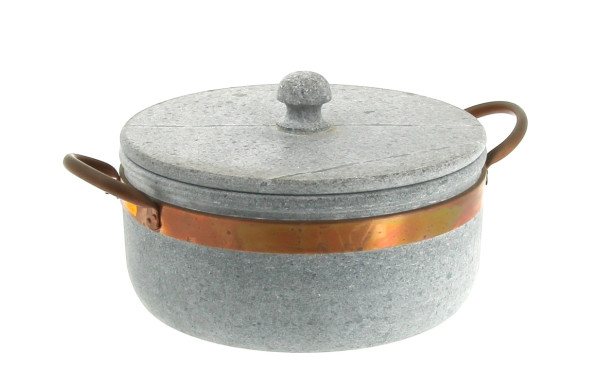 Faitout couvert en stéatite avec anses e