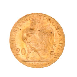 Pièce de 20 F or au coq(non visible- sto