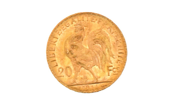 Pièce de 20 F or au coq(non visible- sto