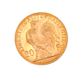 Pièce de 20 F or au coq(non visible- sto