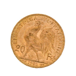 Pièce de 20 F or au coq(non visible- sto