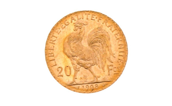 Pièce de 20 F or au coq(non visible- sto