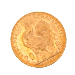 Pièce de 20 F or au coq(non visible- sto