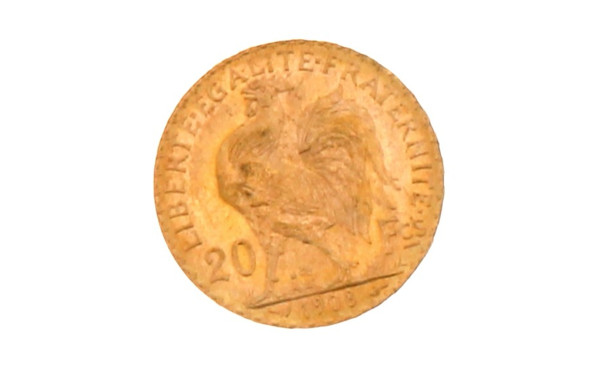Pièce de 20 F or au coq(non visible- sto