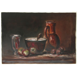 M.BROCHARD (Xxème) "Nature morte aux fru