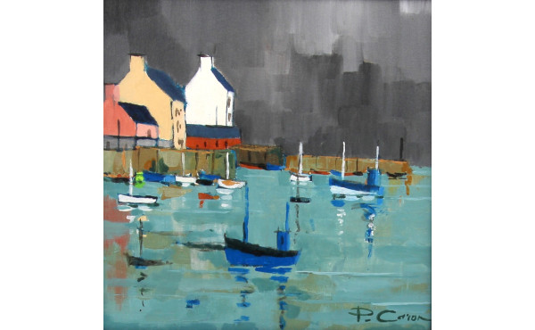 Pierre CARON (Xxème) "Le petit port", hu