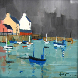 Pierre CARON (Xxème) "Le petit port", hu