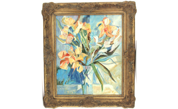 Ecole Française Xxème "Bouquet d'iris", 