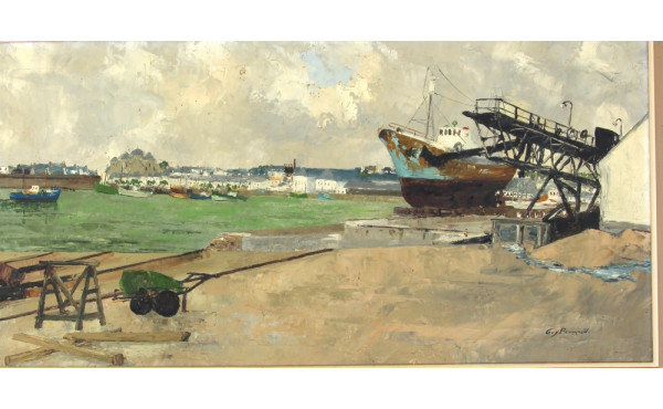 Guy PENNAMEN (Xxe) "Chantier naval à Con