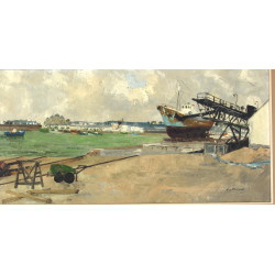 Guy PENNAMEN (Xxe) "Chantier naval à Con