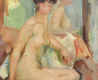 RAULT (Xxème) "Nu féminin au miroir", hu