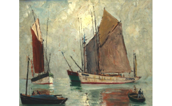 Charles VIAUD (1920-1975) "Marine", huil