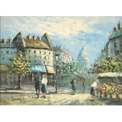 BURNETT (Xxème) "Marché aux fleurs à Par