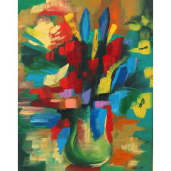 BELLINI (Xxe) "Bouquet coloré", huile su