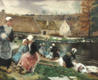 A. BRIANT (Xxe) "Les lavandières", huile