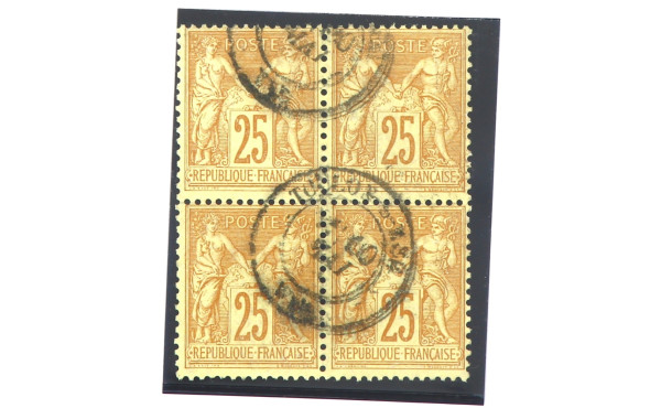 FRANCE - Bloc de 4 TP n° 92 oblitéré cac