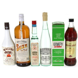 6 bouteilles d'alcool divers