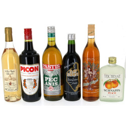 6 bouteilles d'alcool divers