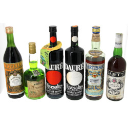 Lot de 6 bouteilles d'apéritif vintages 
