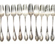 10 fourchettes à gâteaux en métal argent