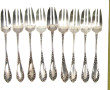 10 fourchettes à gâteaux en métal argent