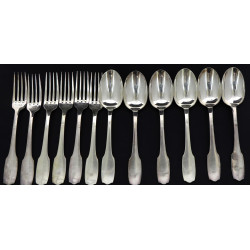 6 couverts de table en métal argenté mod